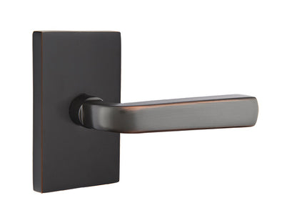 Emtek Sion Lever Handle with Modern Rectangular Rosette