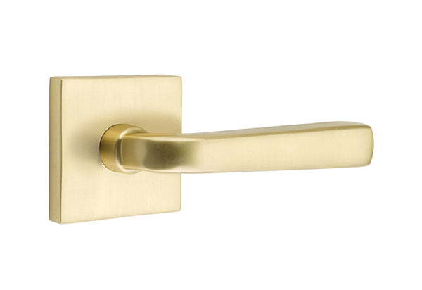 Emtek Sion Lever Satin Brass-Square Rosette