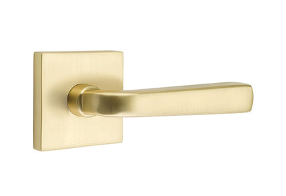 Emtek Sion Lever Satin Brass-Square Rosette