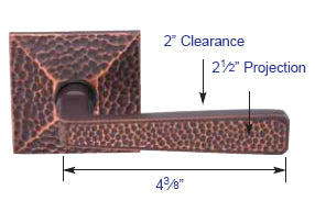 Emtek Hammered Lever Measurements