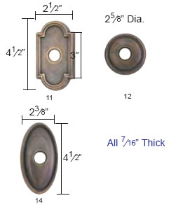 Emtek Lost Wax Cast Bronze Rosette Measurements