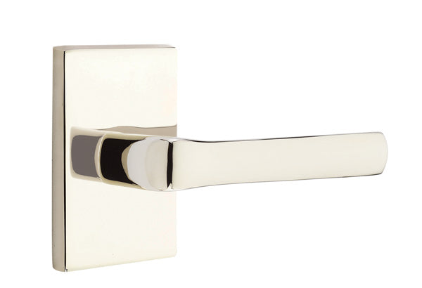 Emtek Spencer Interior Mortise Lever with Modern Rectangular Rosette