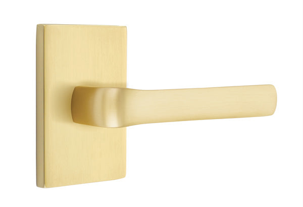 Emtek Spencer Interior Mortise Lever with Modern Rectangular Rosette
