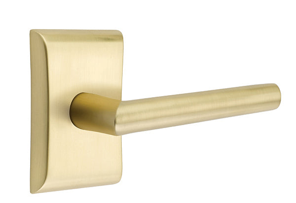 Emtek Stuttgart Lever - Neos Rosette - Satin Brass