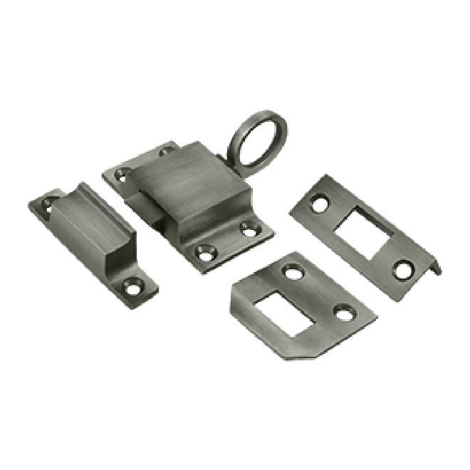 Deltana Solid Brass Transom Catch - Antique Nickel