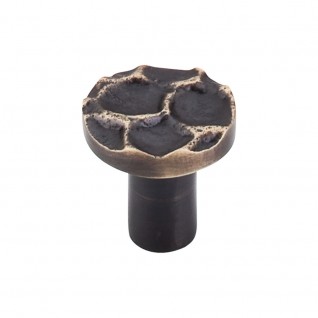 Top Knobs Cobblestone Round Knob Medium in Brass Antique