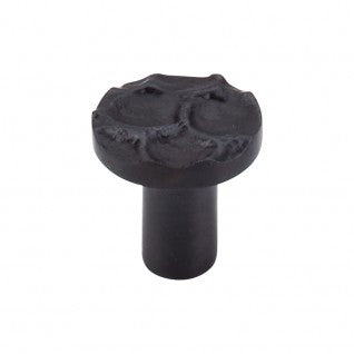 Top Knobs Cobblestone Round Knob Large in Coal Black