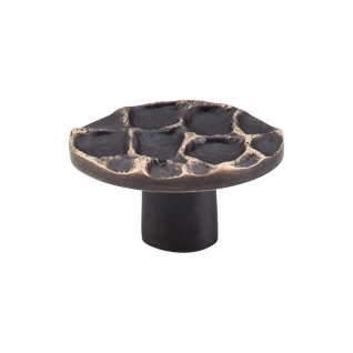 Top Knobs Cobblestone Oval Knob Small in Brass Antique