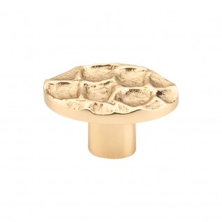Top Knobs Cobblestone Oval Knob Small in Polished Brass