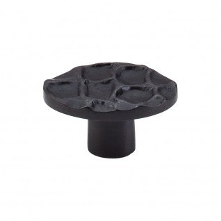 Top Knobs Cobblestone Oval Knob Small in Coal Black