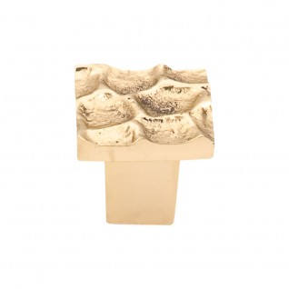 Top Knobs Cobblestone Square Knob Small in Polished Brass