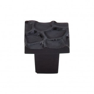 Top Knobs Cobblestone Square Knob Small in Coal Black