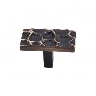 Top Knobs Cobblestone Rectangle Knob in Brass Antique