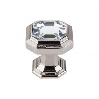 Top Knobs Chareau Crystal Emerald Knob in Polished Nickel