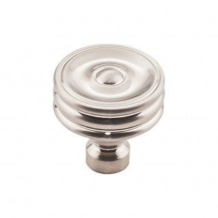 Top Knobs Brixton Ridged Knob in Brushed Satin Nickel