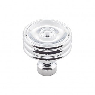 Top Knobs Brixton Ridged Knob in Polished Chrome