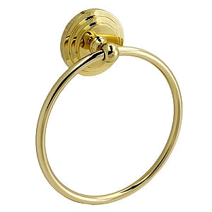 Dynasty Newport Towel Ring Shown in Polished Brass
