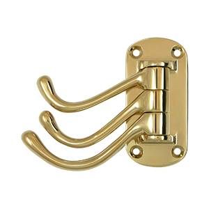 Deltana Solid Brass Heavy Duty Triple Swivel Hook - PVD Lifetime Brass