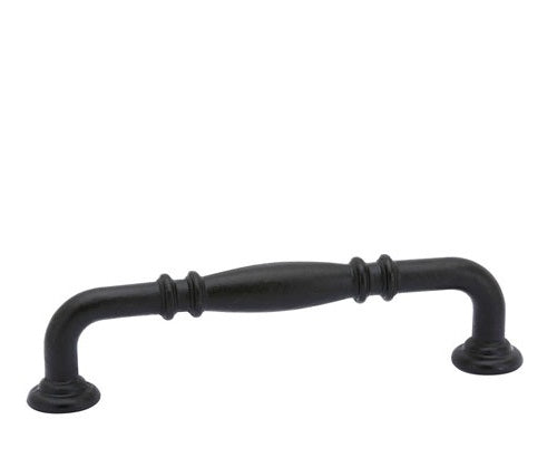 Emtek Tuscany Ribbed 6 Inch Cabinet Pull Flat Black