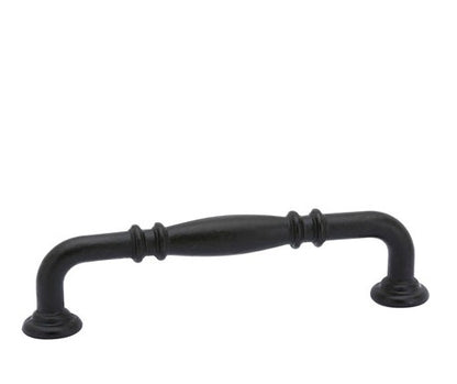 Emtek Tuscany Ribbed 6 Inch Cabinet Pull Flat Black