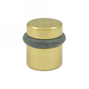 Deltana 1 1/2 Inch Round Floor Door Bumper - Polished Brass