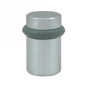 Deltana 2 Inch Round Floor Door Bumper - Brushed Chrome