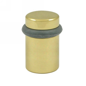 Deltana 2 Inch Round Floor Door Bumper - Polished Brass