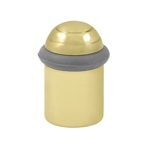 Deltana 2 Inch Round Floor Door Bumper - Polished Brass