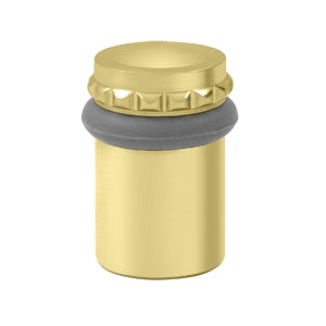 Deltana 2 Inch Round Floor Door Bumper - Polished Brass