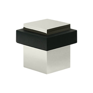 Deltana 1 3/8 Inch Square Floor Door Bumper - Polished Nickel