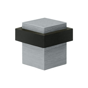 Deltana 1 3/8 Inch Square Floor Door Bumper - Brushed Chrome