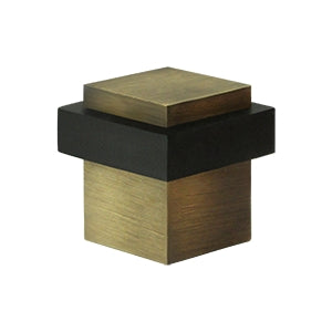 Deltana 1 3/8 Inch Square Floor Door Bumper - Antique Brass