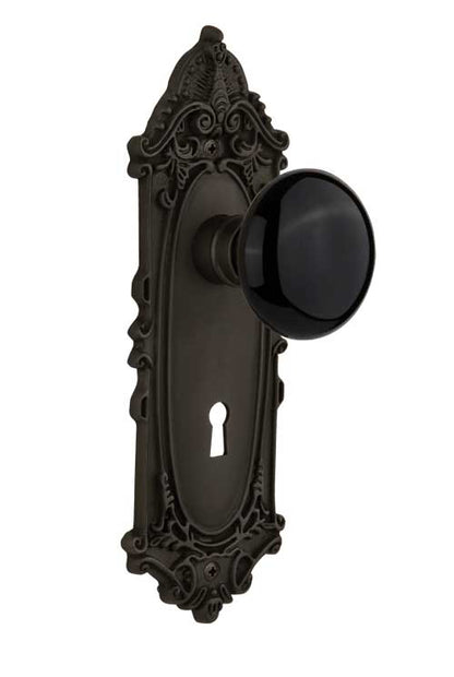 Nostalgic Warehouse Victorian Plate with Black Porcelain Knob