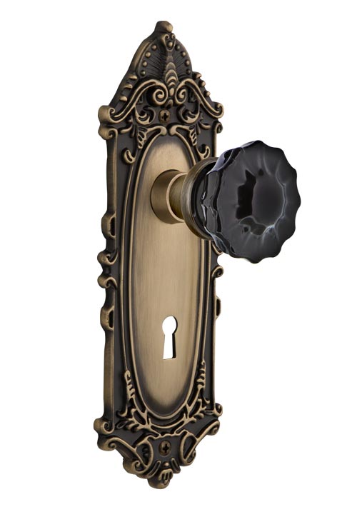 Nostalgic Warehouse Victorian Plate with Black Crystal Knob