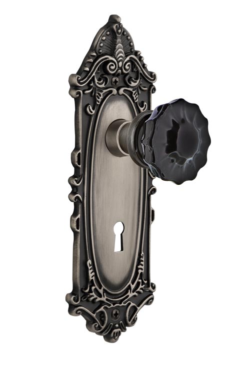 Nostalgic Warehouse Victorian Plate with Black Crystal Knob