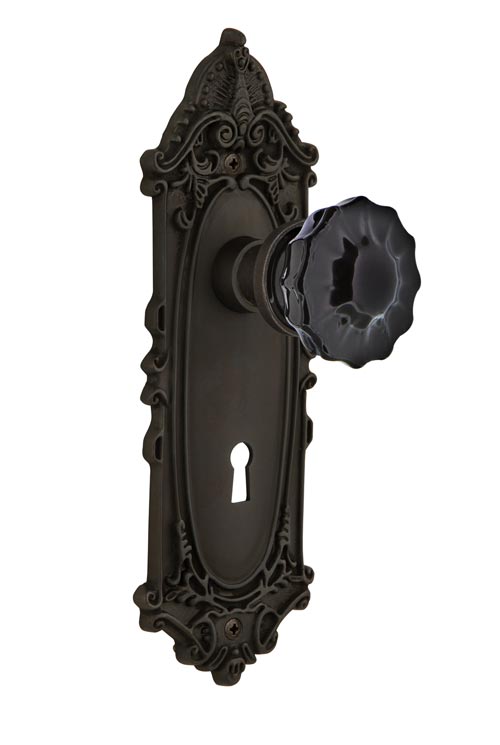 Nostalgic Warehouse Victorian Plate with Black Crystal Knob