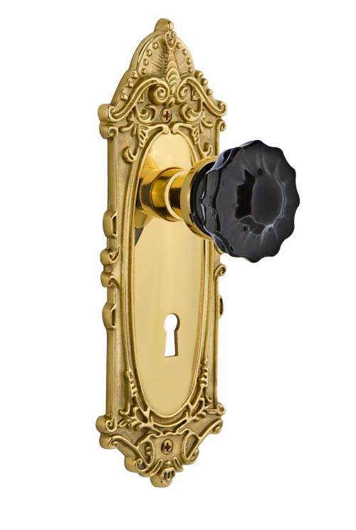 Nostalgic Warehouse Victorian Plate with Black Crystal Knob