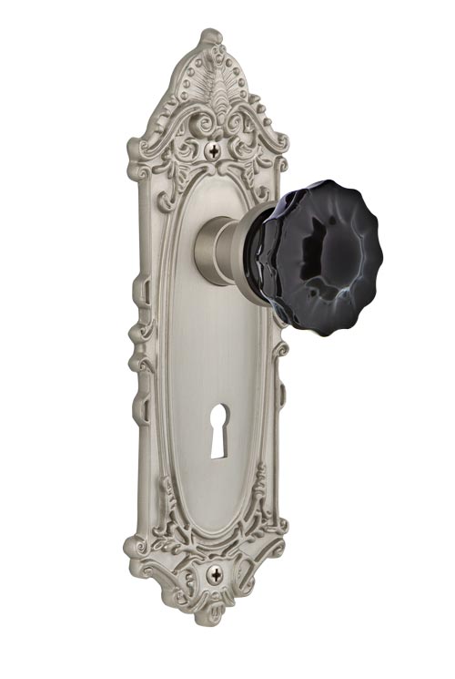 Nostalgic Warehouse Victorian Plate with Black Crystal Knob
