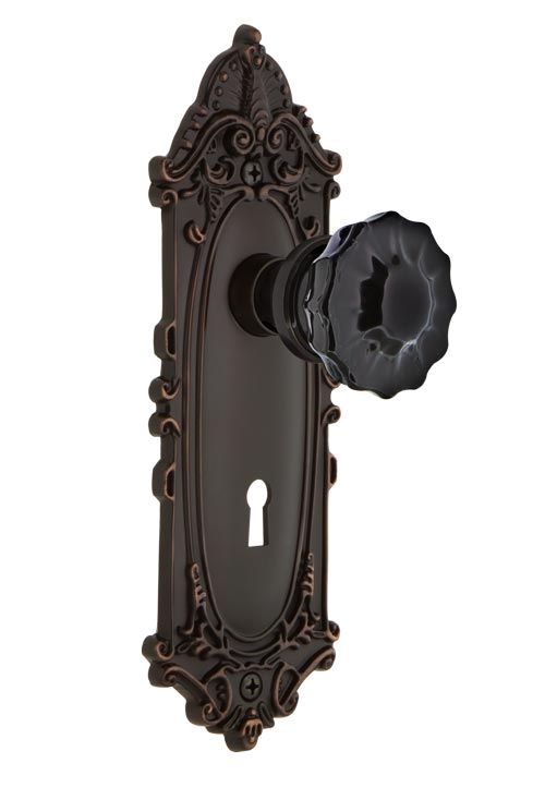 Nostalgic Warehouse Victorian Plate with Black Crystal Knob