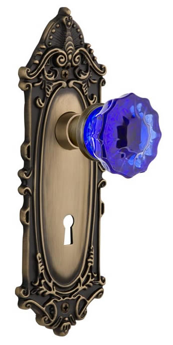 Nostalgic Warehouse Victorian Plate with Cobalt Crystal Knob
