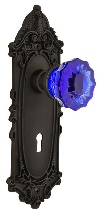 Nostalgic Warehouse Victorian Plate with Cobalt Crystal Knob