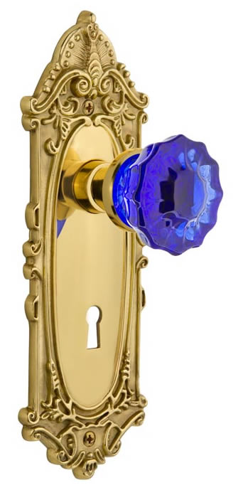Nostalgic Warehouse Victorian Plate with Cobalt Crystal Knob