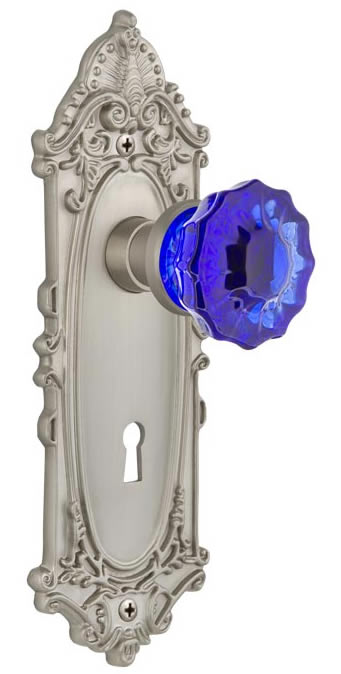 Nostalgic Warehouse Victorian Plate with Cobalt Crystal Knob