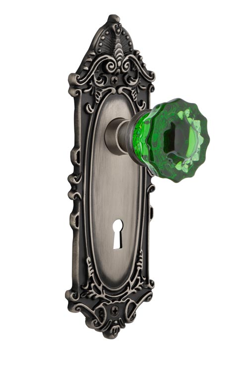 Nostalgic Warehouse Victorian Plate with Emerald Crystal Knob