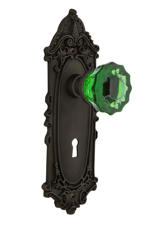 Nostalgic Warehouse Victorian Plate with Emerald Crystal Knob