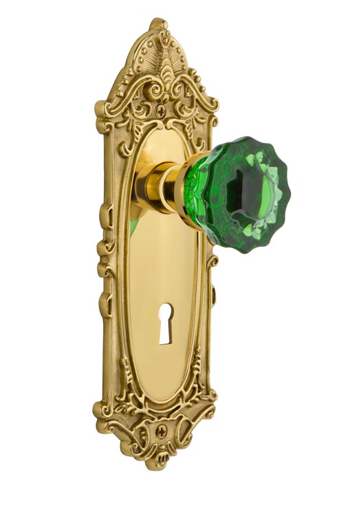Nostalgic Warehouse Victorian Plate with Emerald Crystal Knob