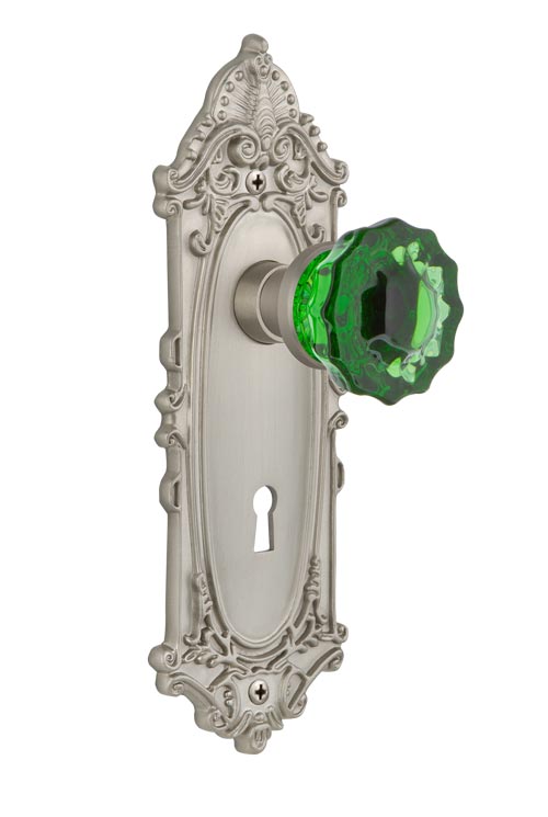 Nostalgic Warehouse Victorian Plate with Emerald Crystal Knob