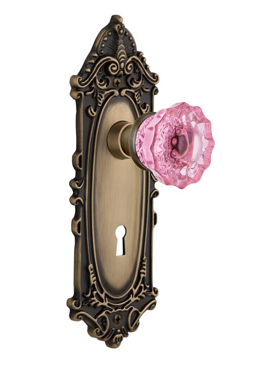 Nostalgic Warehouse Victorian Plate with Pink Crystal Knob