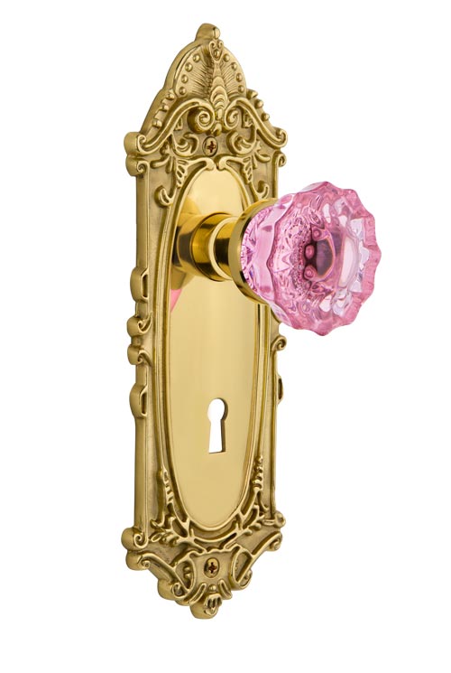 Nostalgic Warehouse Victorian Plate with Pink Crystal Knob