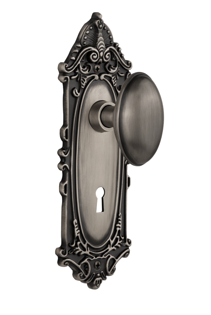 Nostalgic Warehouse Victorian Plate with Homestead Knob - Mortise Lock